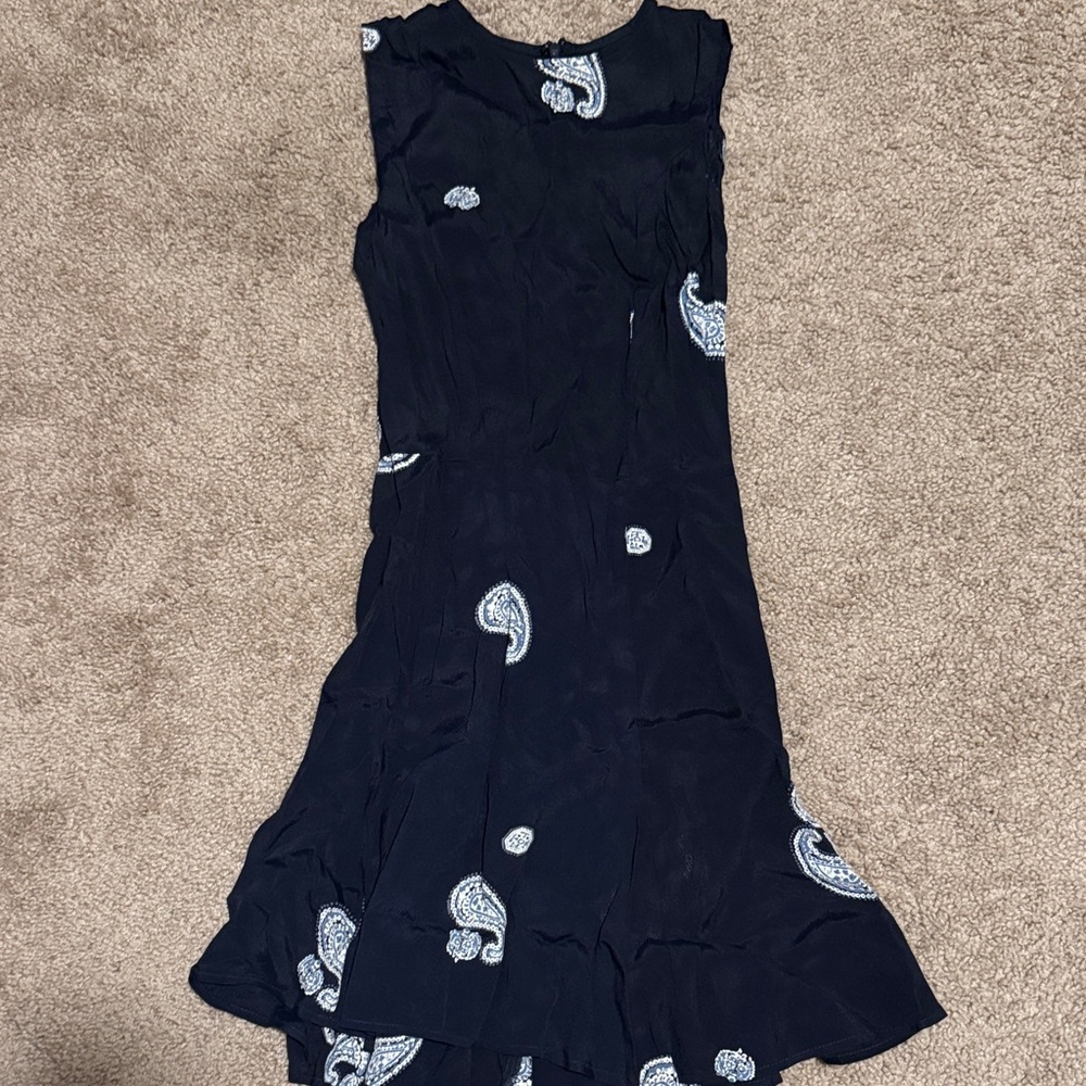 Reformation Blue and White Paisley Midi Dress